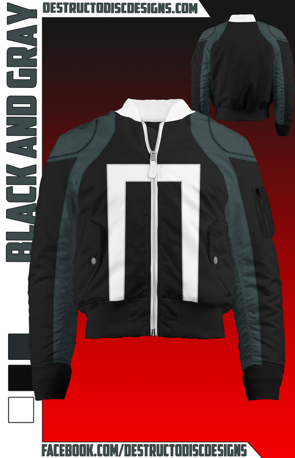 Black and Gray Bomber Jacket! [Limited]