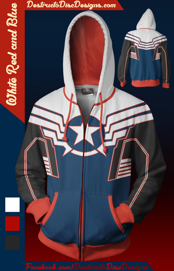 White Red and Blue Hoodie [Limited!]