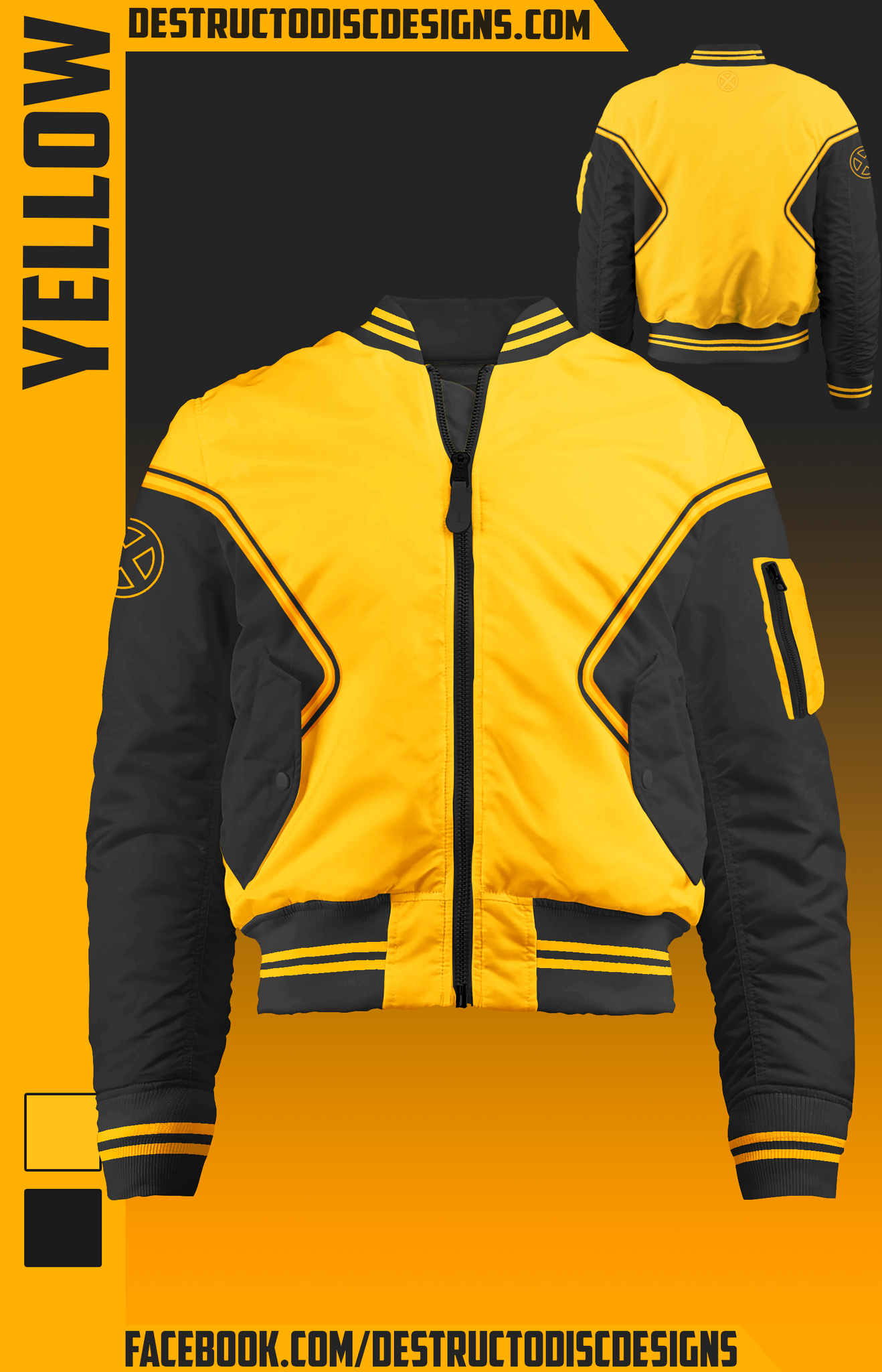 Yellow Bomber Jacket! [Limited] – DestructoDiscDesigns